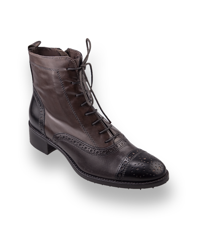Schn�rstiefelette im Herrenstil mit Lochlyra, dreifarbig von Maripe