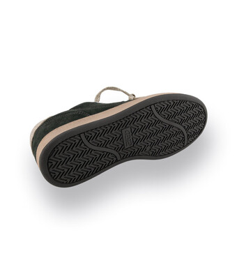 4B12 - Sneaker grün velours mit goldfarbenen Details, Playnew