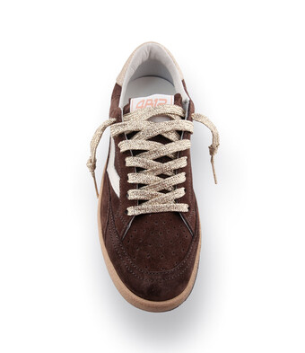4B12 - Sneaker braun velours mit goldfarbenen Details, Playnew