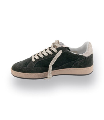 4B12 - Sneaker grün velours mit goldfarbenen Details, Playnew