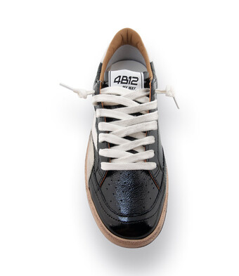 4B12 - Sneaker schwarz Lack mit wei&szlig; Playnew