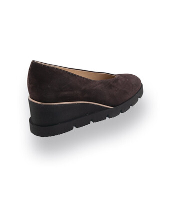 Pumps Wedges von Brunate in dunkelbraun velours