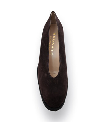 Pumps Wedges von Brunate in dunkelbraun velours