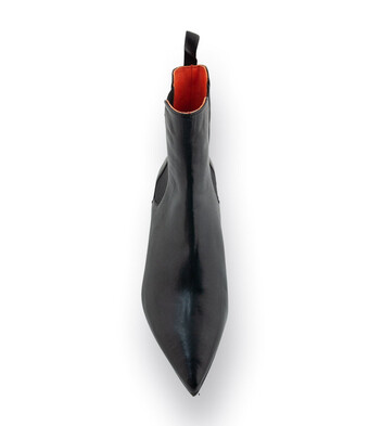 Kroll Chelseaboots in schwarz Nappaleder spitz mit Absatz