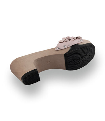 Softclox - Kara &ndash; Flexible Holz-Pantolette mit Bl&uuml;ten-Dekor