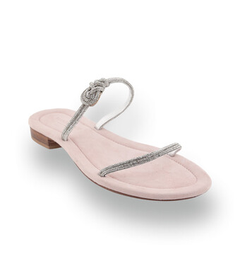 Viamercanti - Edle Schmuck-Pantolette mit Strass in Rosa