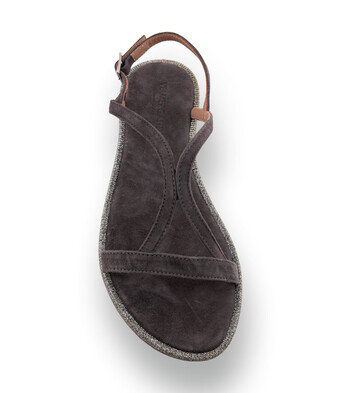 Viamercanti - Elegante Velours-Sandalette in Mittelgrau