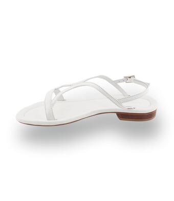 Viamercanti - Klassische Glattleder-Sandalette in sanftem Off-White