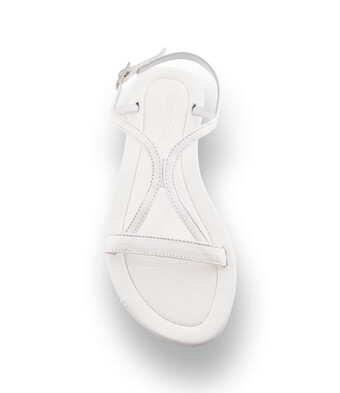 Viamercanti - Klassische Glattleder-Sandalette in sanftem Off-White