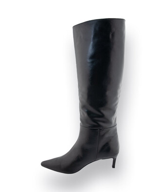 Zinda Langschaftstiefel in schwarz Glattleder
