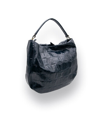 Handtasche von Abro in dunkelblau Krokoprägung