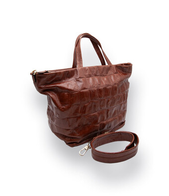 Handtasche von Abro in Braun Krokoprägung