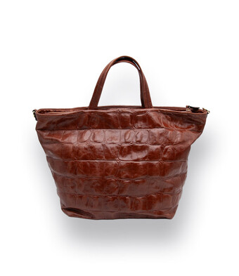 Handtasche von Abro in Braun Krokoprägung