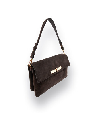 Handtasche von Abro in Dunkelbraun velours