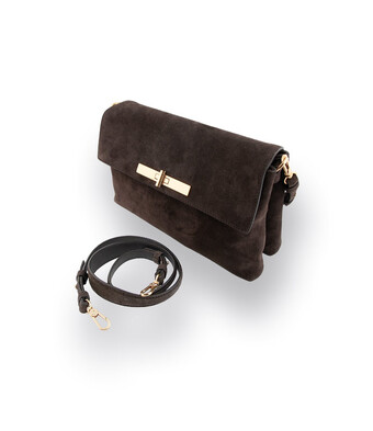 Handtasche von Abro in Dunkelbraun velours