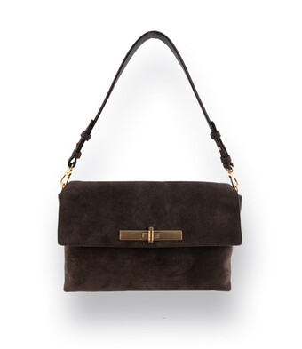 Handtasche von Abro in Dunkelbraun velours
