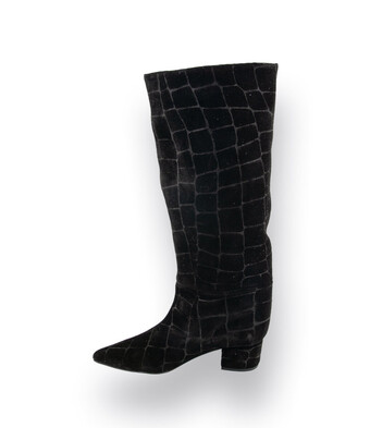 Angel Alarcon Stiefel schwarz Krokoprägung