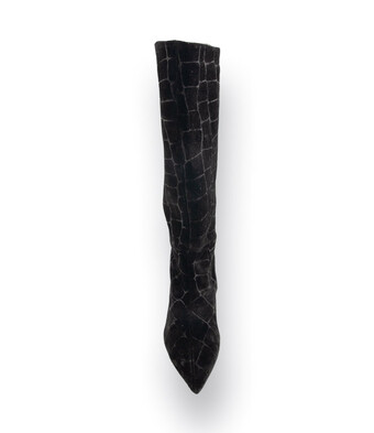 Angel Alarcon Stiefel schwarz Krokoprägung