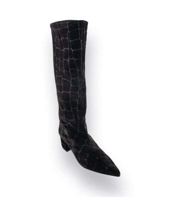 Angel Alarcon Stiefel schwarz Krokoprägung