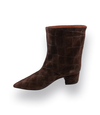 Angel Alarcon Stiefel braun Velours Krokopr&auml;gung