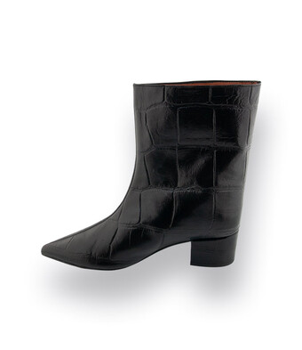 Angel Alarcon Stiefelette schwarz Krokoprägung