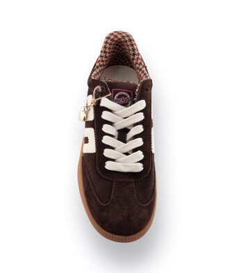 Back70 Double dunkelbraun velours mit Kariertem Futter