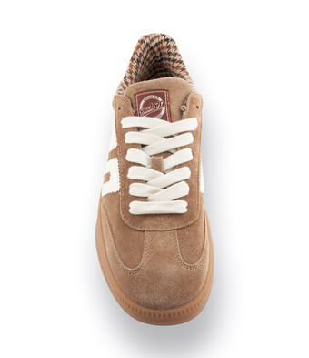 Back70 Double Beige velours mit Kariertem Futter
