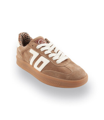 Back70 Double Beige velours mit Kariertem Futter