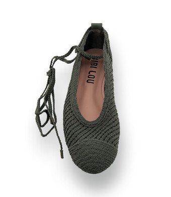 Bibi Lou - Verspielter H&auml;kel-Ballerina in Dunkelgr&uuml;n