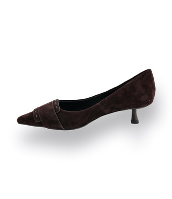 Bibi Lou Pumps in braun velours mit schöner Brosche