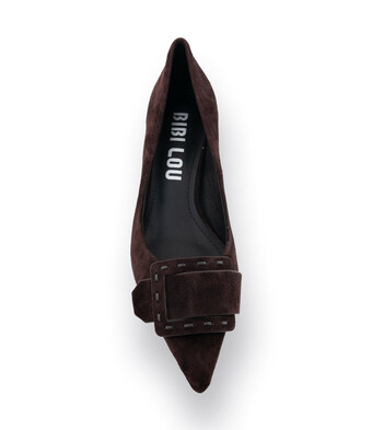 Bibi Lou Pumps in braun velours mit schöner Brosche