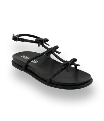 Bibi Lou - Verspielte Sandalette mit Strass-Schleifen und Schalensohle