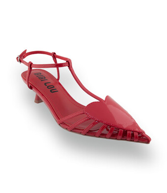 Bibi Lou Slingback – Rot Lackleder mit Herz