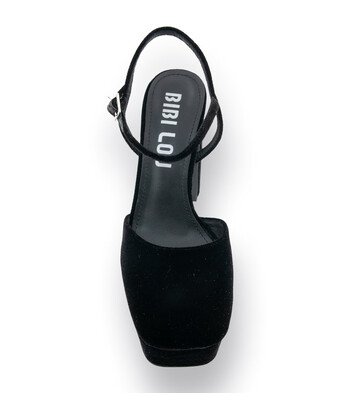 Bibi Lou Slingpumps in schwarz aus Samt mit Plateau