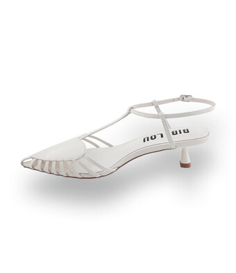 Bibi Lou Slingback - Wei&szlig;es Lackleder mit Herz