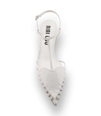 Bibi Lou Slingback - Wei&szlig;es Lackleder mit Herz