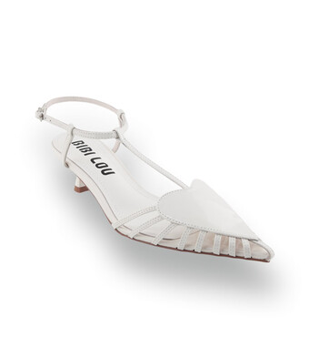 Bibi Lou Slingback - Wei&szlig;es Lackleder mit Herz