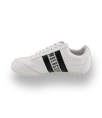 Bikkemberg -&nbsp; Kultiger Nappaleder-Sneaker mit Noppensohle in Wei&szlig;-Schwarz