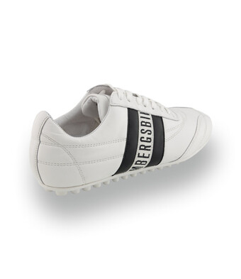 Bikkemberg -&nbsp; Kultiger Nappaleder-Sneaker mit Noppensohle in Wei&szlig;-Schwarz