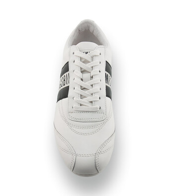 Bikkemberg -&nbsp; Kultiger Nappaleder-Sneaker mit Noppensohle in Wei&szlig;-Schwarz