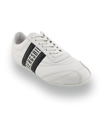 Bikkemberg -&nbsp; Kultiger Nappaleder-Sneaker mit Noppensohle in Wei&szlig;-Schwarz