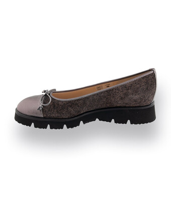 Brunate Ballerina in braun grau mit Metallicledernen Kappe 