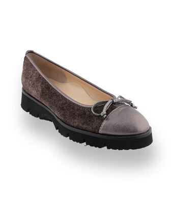 Brunate Ballerina in braun grau mit Metallicledernen Kappe 
