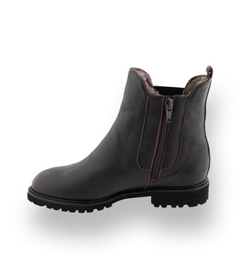 Brunate Chelseaboots in dunkelbraun mit Lammfellfutter
