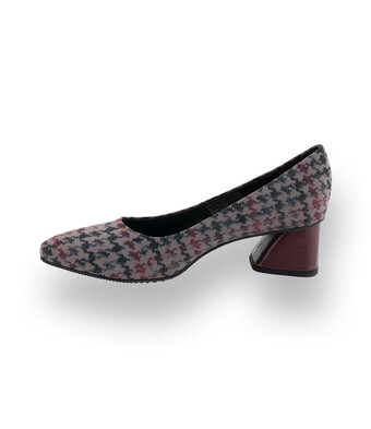 Pumps von Brunate in bordeaux, grau und blau Karo