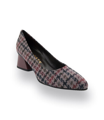 Pumps von Brunate in bordeaux, grau und blau Karo