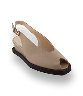 Brunate Slingpumps in Beige &ndash; Zehenfreie Sandale