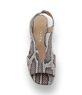 Elegante Damen-Sandalette mit Schlangenpr&auml;gung und Karree-Form