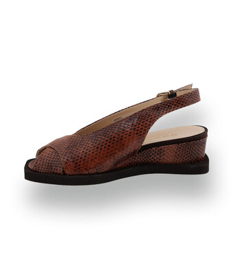 Brunate Slingpumps in Braun &ndash; Schlangenpr&auml;gung