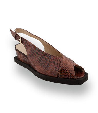 Brunate Slingpumps in Braun &ndash; Schlangenpr&auml;gung